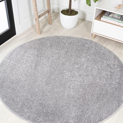 Haze Solid Low-Pile Round Area Rug