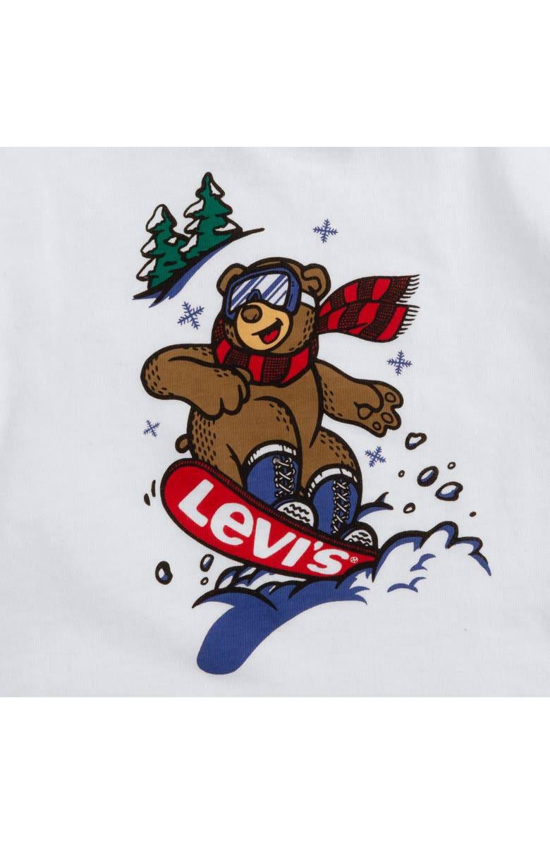 Levi's Graphic T-Shirt, Fleece Plaid Shacket & Pull-On Jeans, Alternate, color, Surf The Web