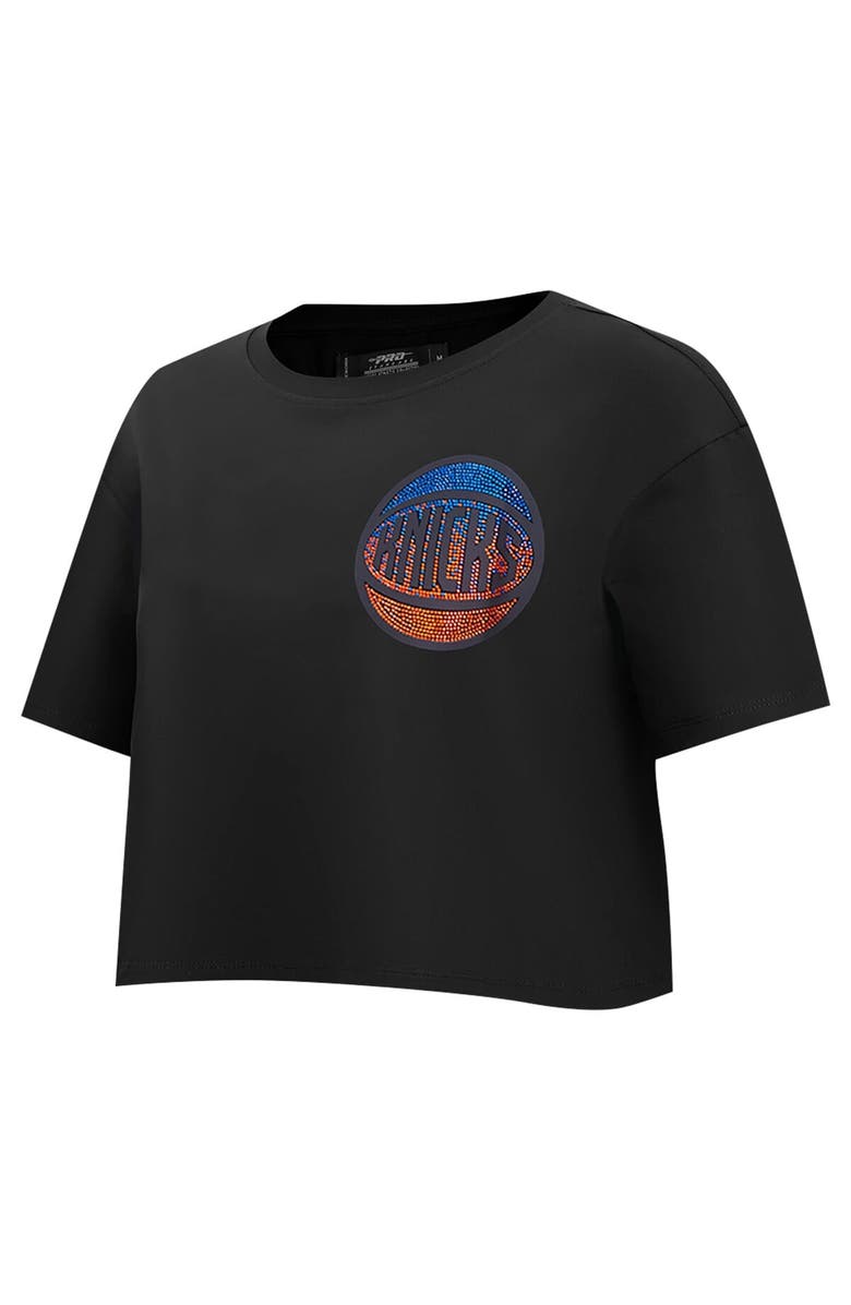 PRO STANDARD Women's Pro Standard Black New York Knicks Jewels Boxy Cropped T-Shirt, Alternate, color, 
