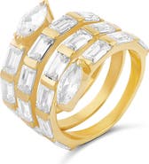 SHYMI Cubic Zirconia Swirl Bypass Ring