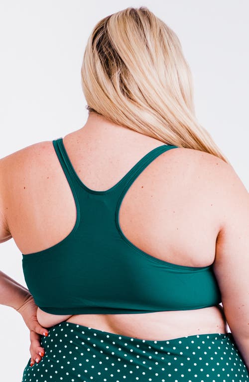 Calypsa Plus Size Racerback Swim Bra In Green