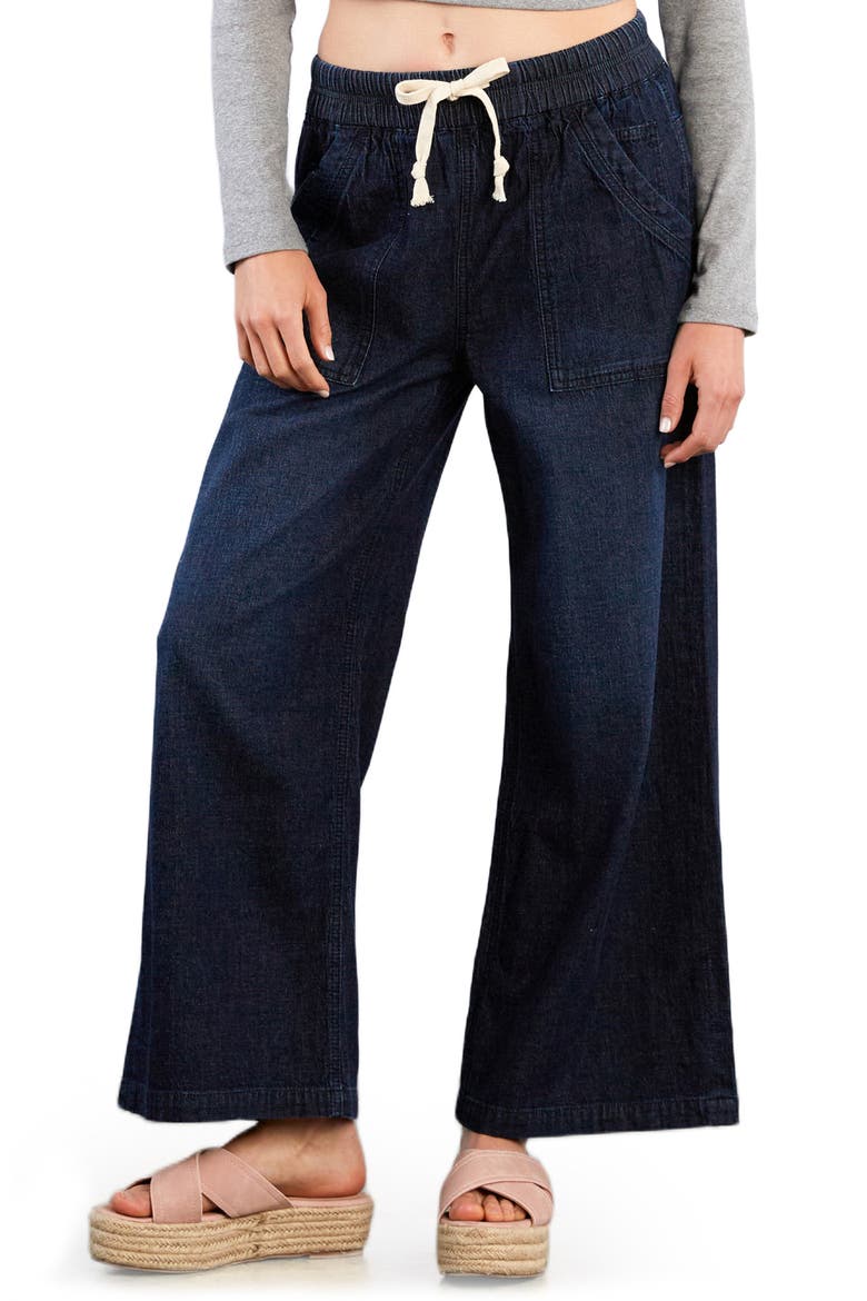 Wide Leg Drawstring Jeans, Main, color, STITCH BLUE