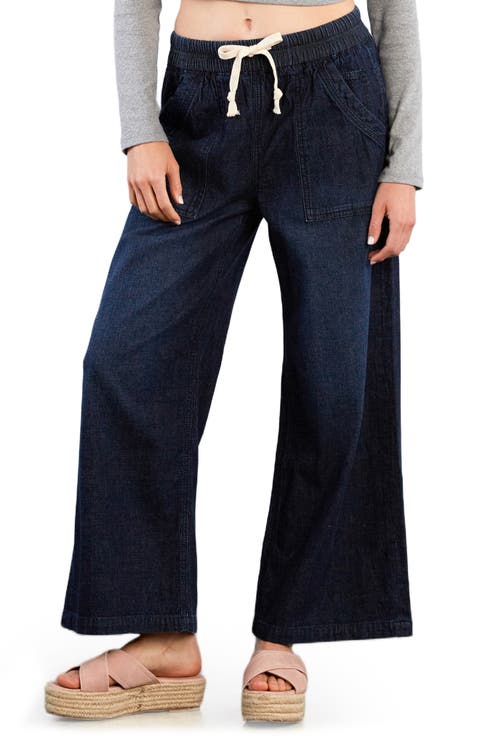 Wide Leg Drawstring Jeans