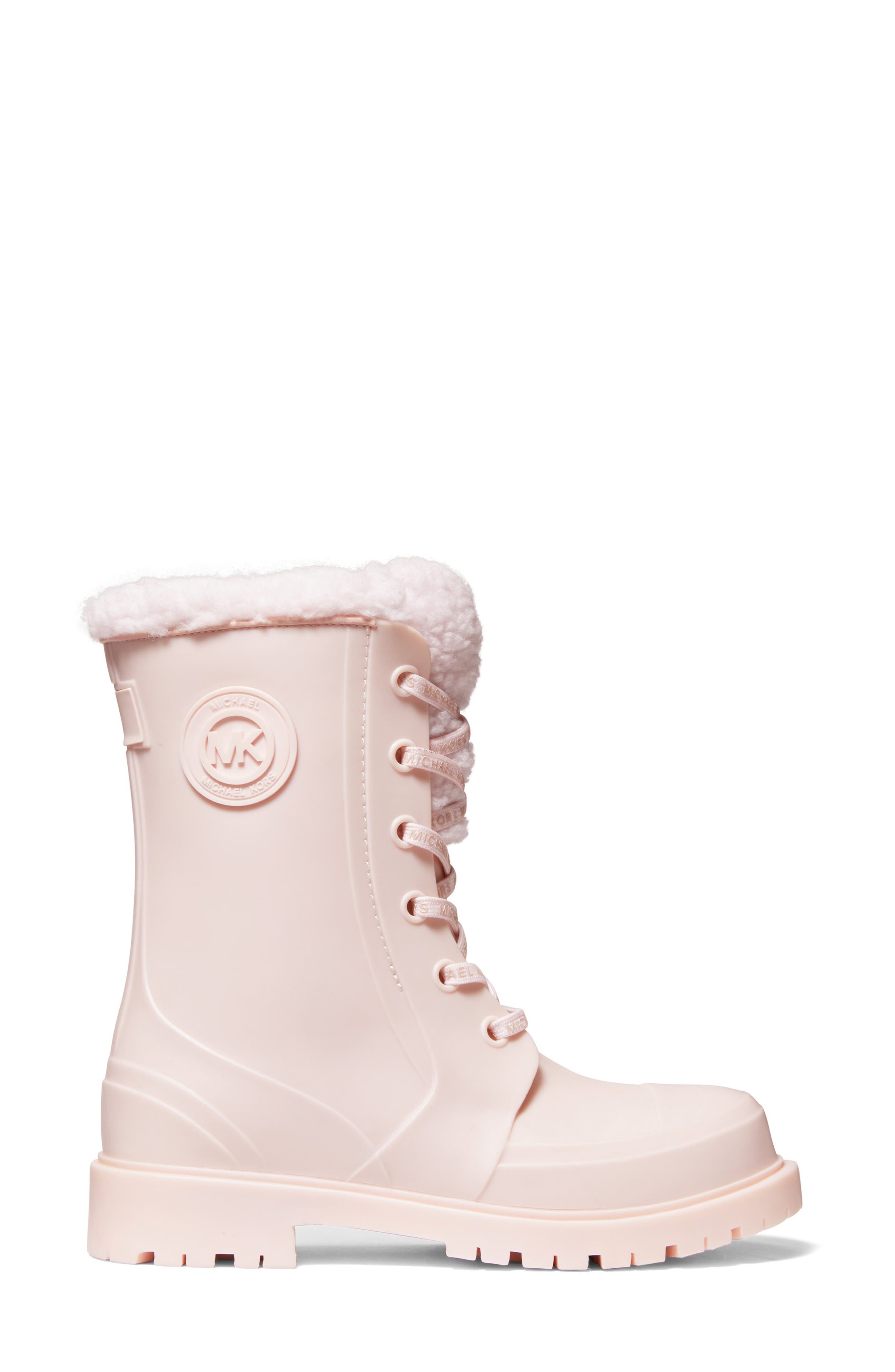 Montaigne Faux Fur Rain Boot, Alternate, color, SOFT PINK