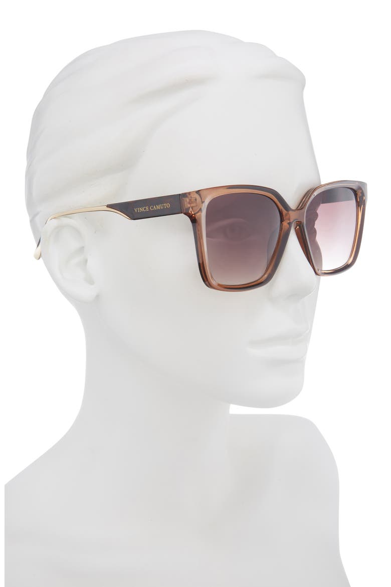 112mm Gradient Square Sunglasses, Alternate, color, BROWN TORTOISE