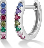 In Season Jewelry Multicolor Encrusted Girl Hoop Earrings