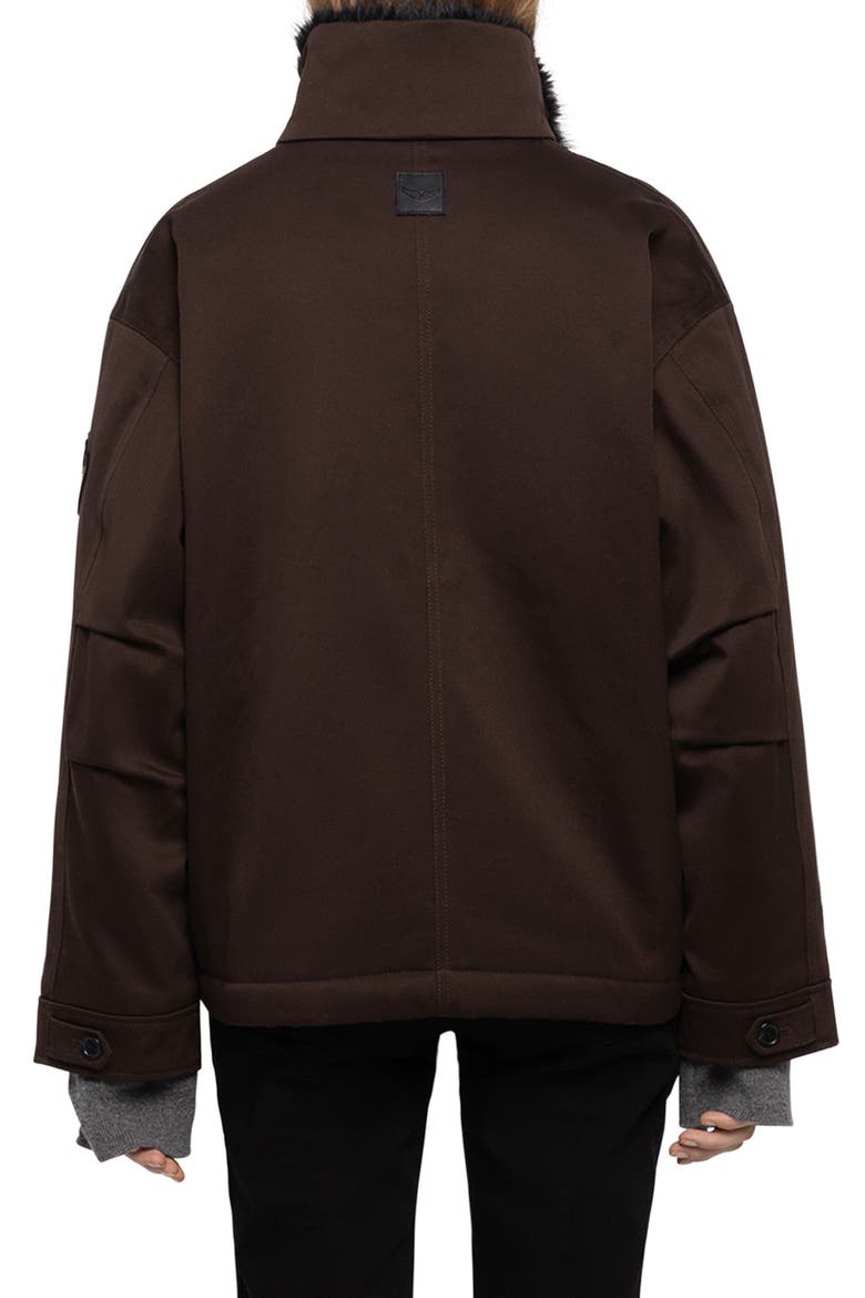 Kadris Cotton Jacket with Faux Fur Lining, Alternate, color, DARK CHOCOLATE