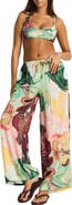 Sea Level Marbleized Print Cover-Up Pants