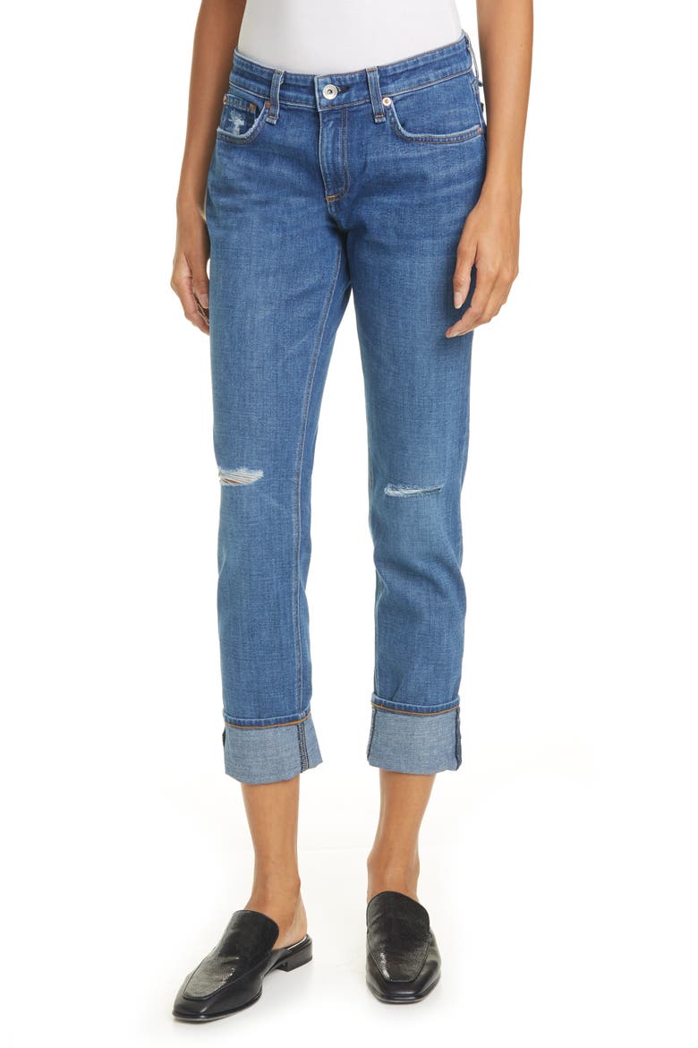 Dre Ripped Slim Boyfriend Jeans, Main, color, MISSION CI