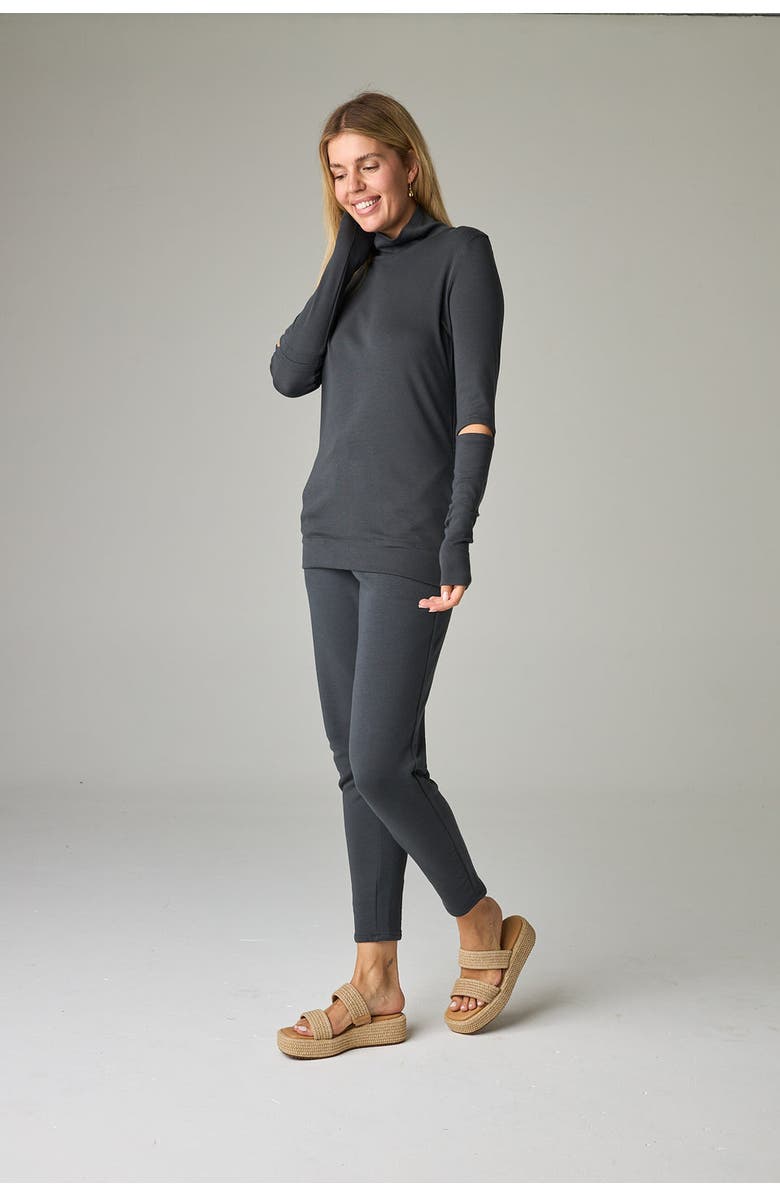 eavolu Acadia Eco-Luxe Rib Split-Sleeve Long Sleeve Top - Ultra-Luxe Flow, Alternate, color, Slate