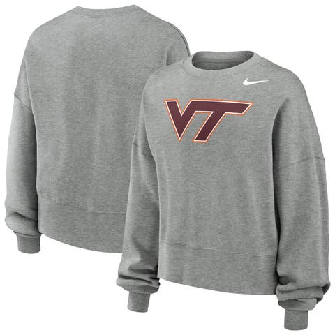 Women's Nike Heather Gray Virginia Tech Hokies Phoenix Fleece Pullover Sweatshirt