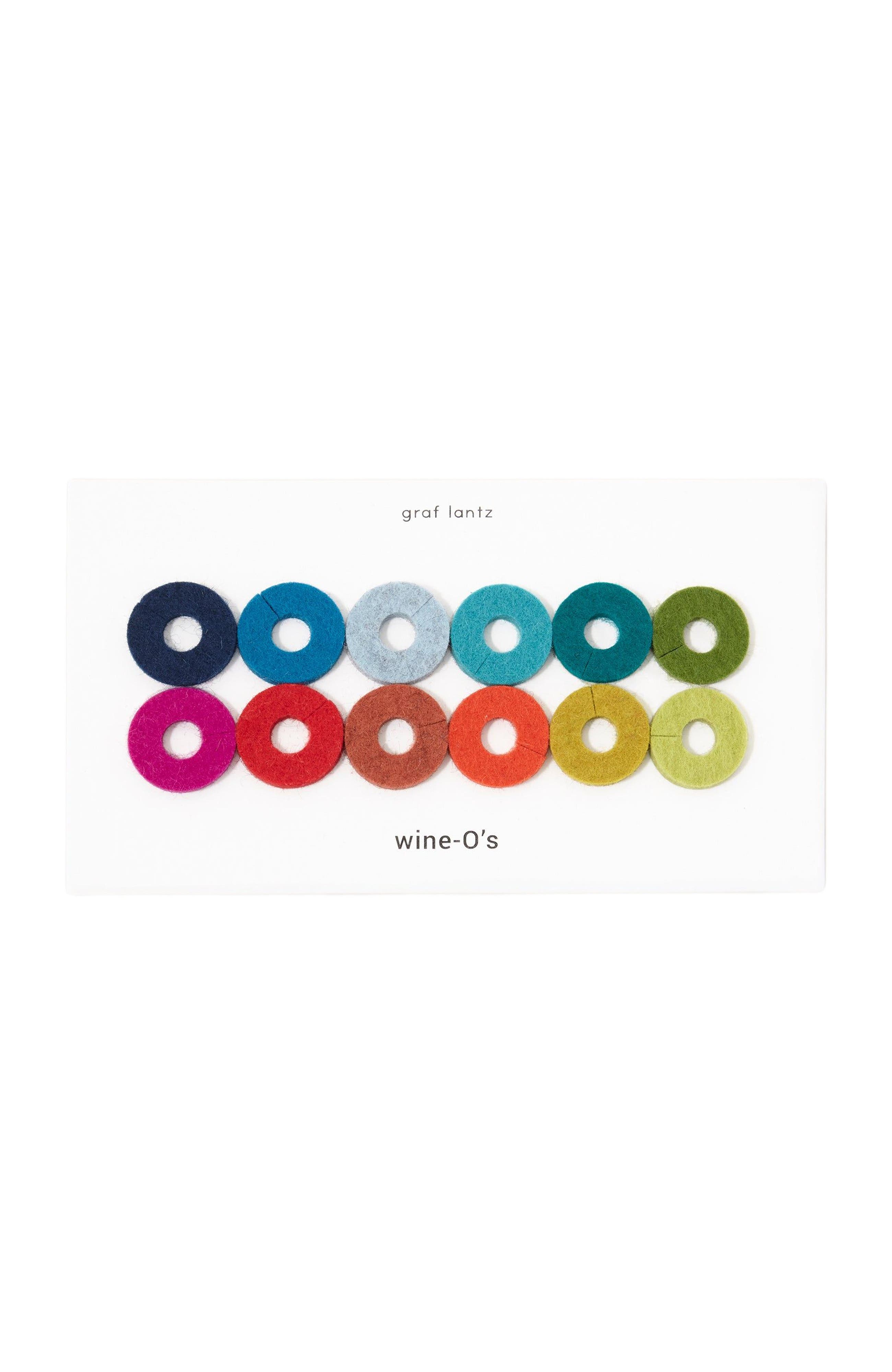 Graf Lantz Wine-O's Merino Wool Round Wine Markers - Rainbow, Medium