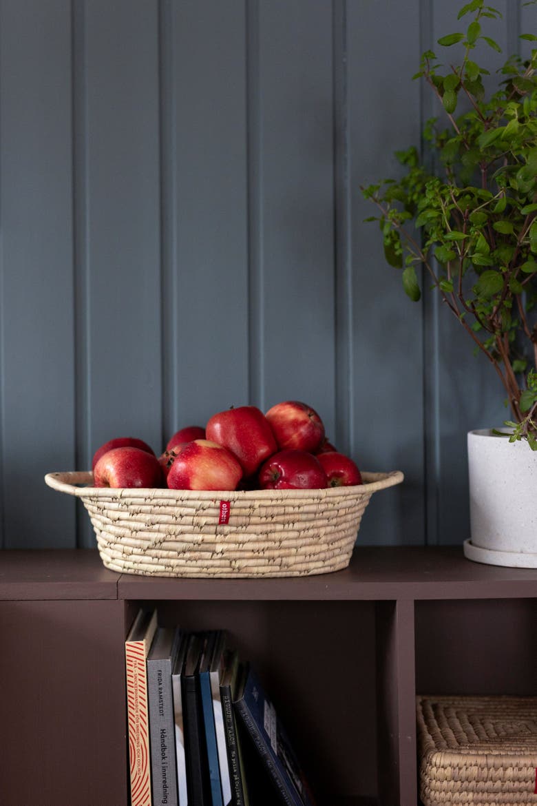 Oval Basket with Handles, Alternate, color, Natural