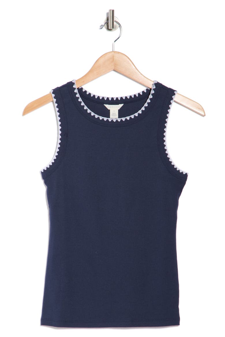 Whipstitch Tank, Alternate, color, NAVY - WHITE TRIM
