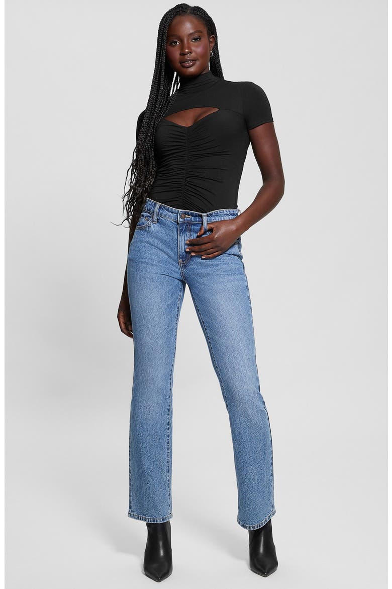 Brienna Cutout Jersey Top, Alternate, color, JET BLACK