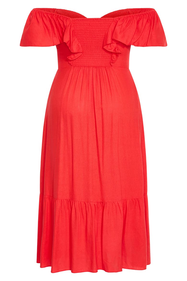 Alora Flutter Sleeve Cutout Maxi Dress, Alternate, color, TIGERLILLY