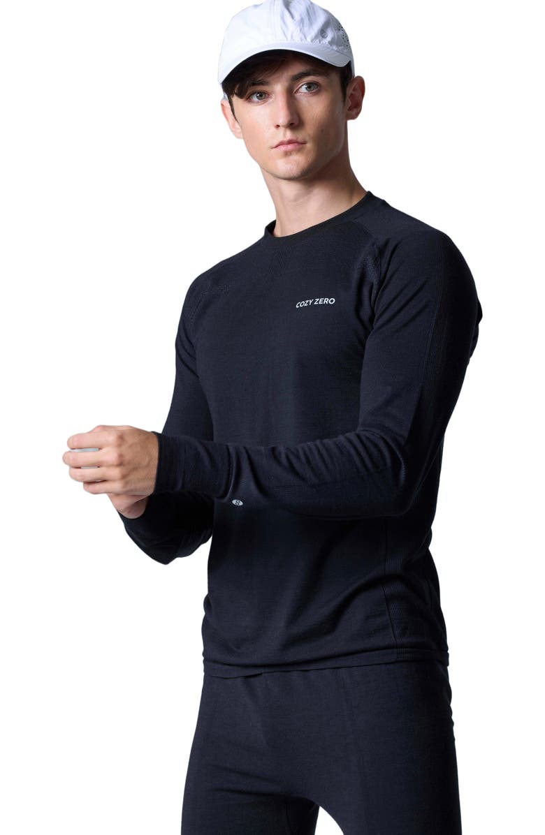 COZY ZERO Tech Merino Classic Fit Long Sleeve Base Layer, Alternate, color, Black