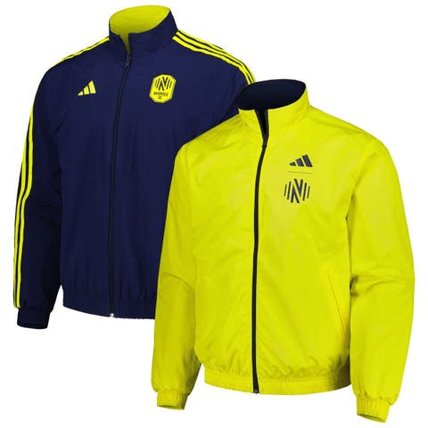 Men's adidas Navy/Yellow Nashville SC 2023 On-Field Anthem Full-Zip Reversible Team Jacket