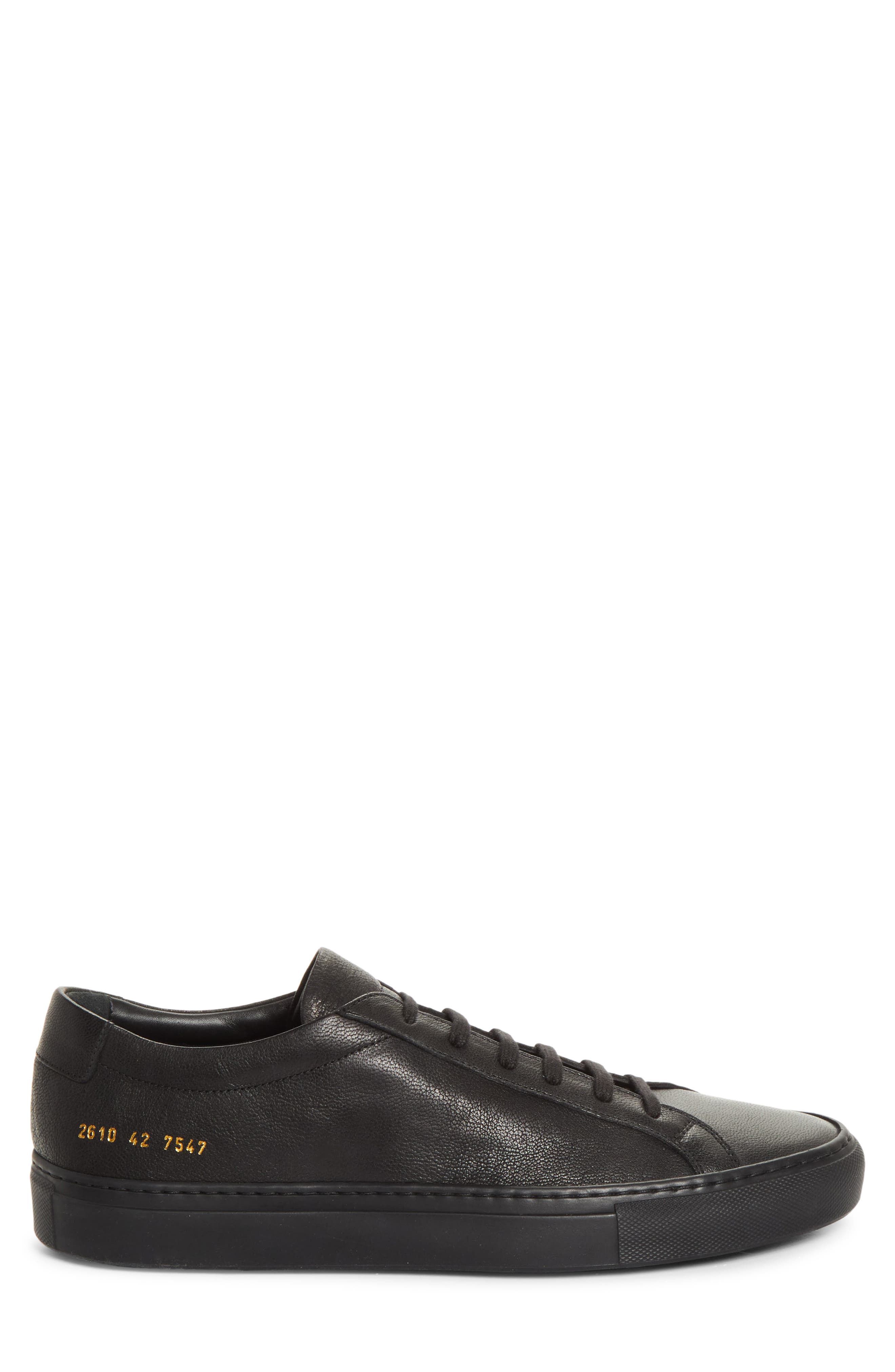 Achilles Leather Sneaker, Alternate, color, BLACK