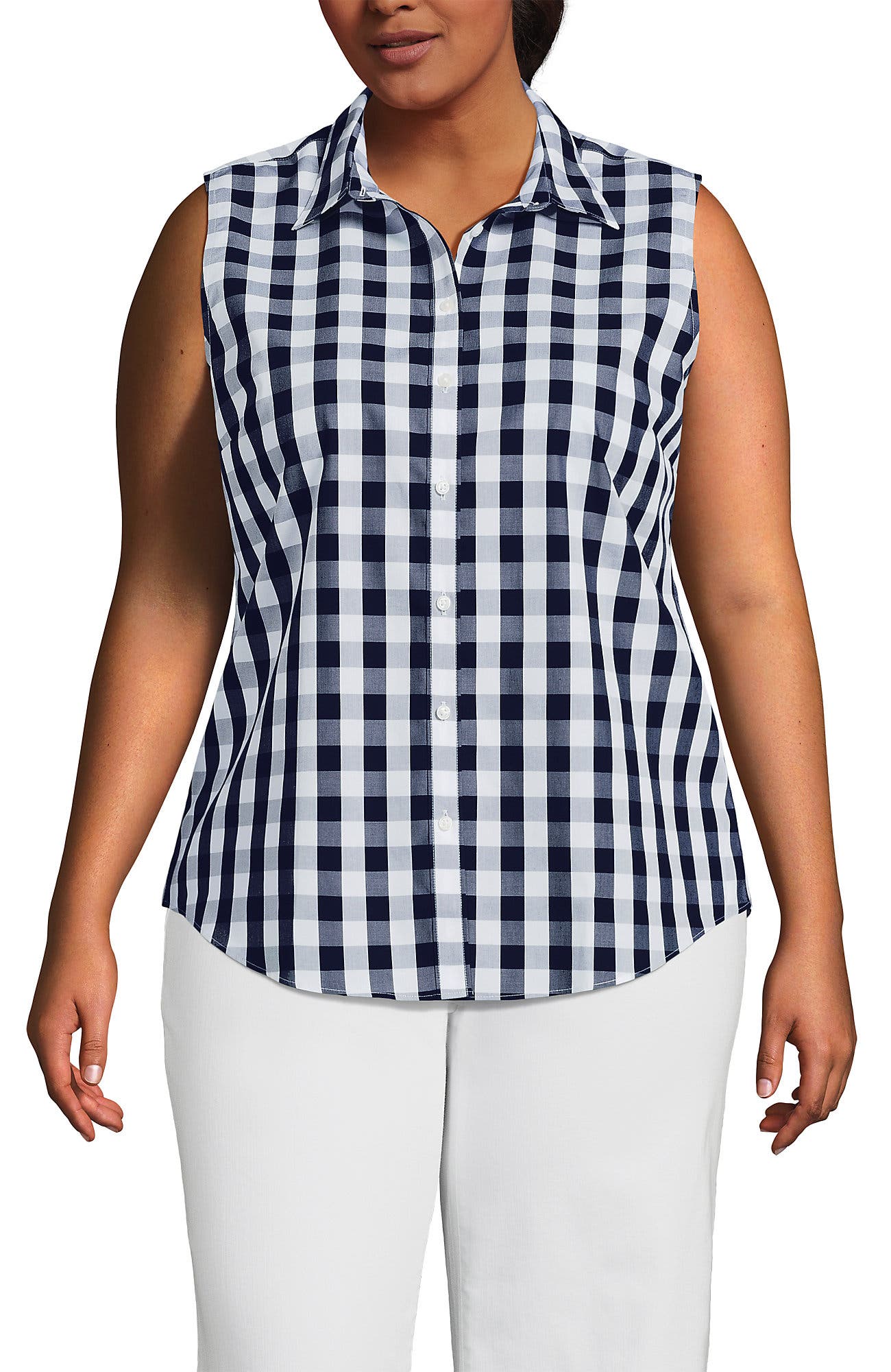 Plus Size No Iron Sleeveless Shirt - image 3