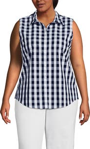 Lands' End Plus Size No Iron Sleeveless Shirt