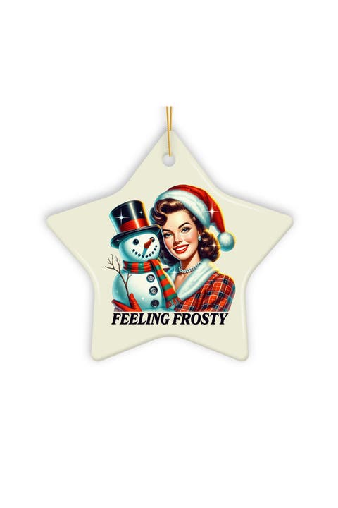 Feeling Frosty Vintage Snowman Star Ornament