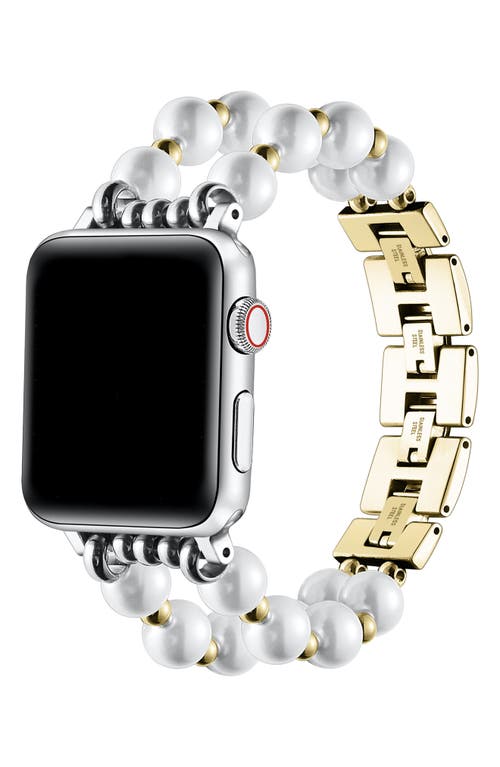 The Posh Tech Sheridan Faux Pearl Apple Watch® Watchband In Gold
