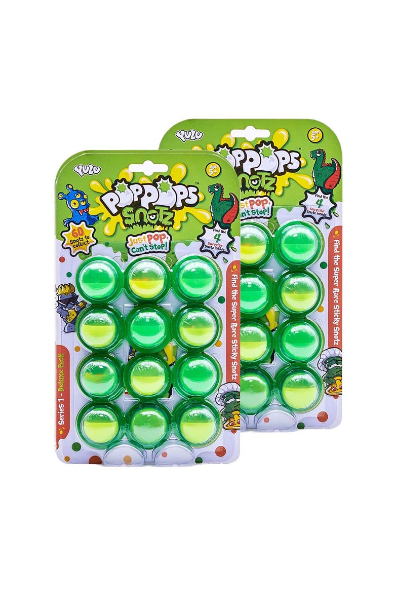 Pop Pops Snotz 24 Peices Deluxe Pack, 18 Poppable Bubbles, Main, color, Green