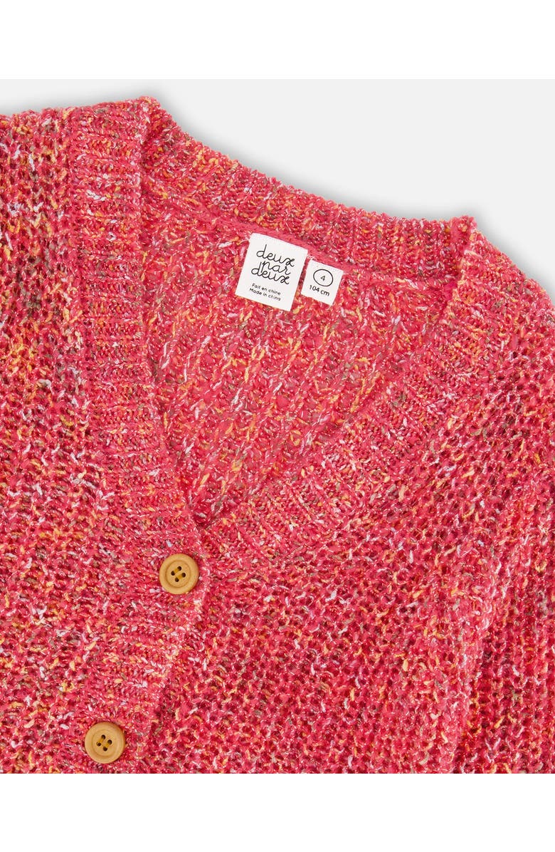 Deux par Deux Girl's Knit Cardigan Magenta, Alternate, color,