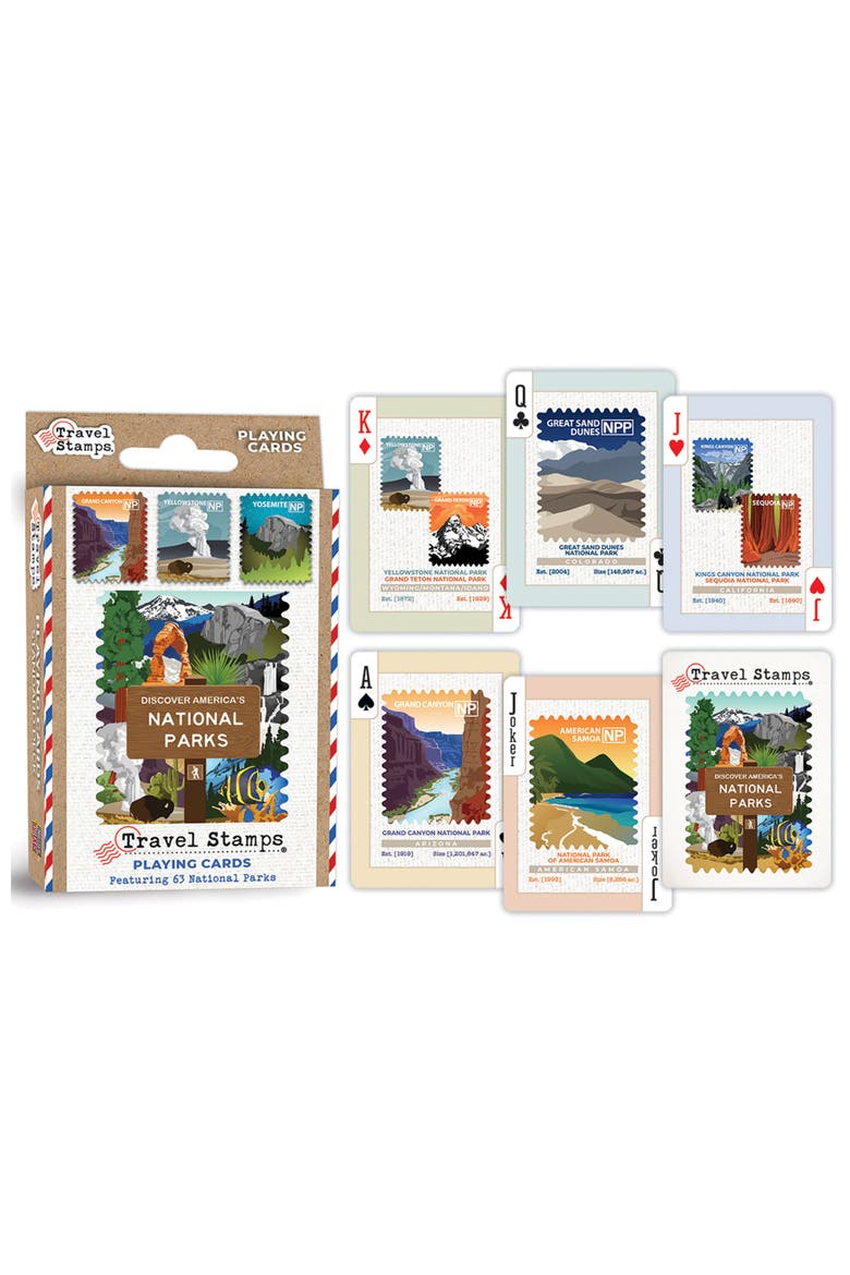 National Parks Stamps Playing Cards, Alternate, color, Multicolor