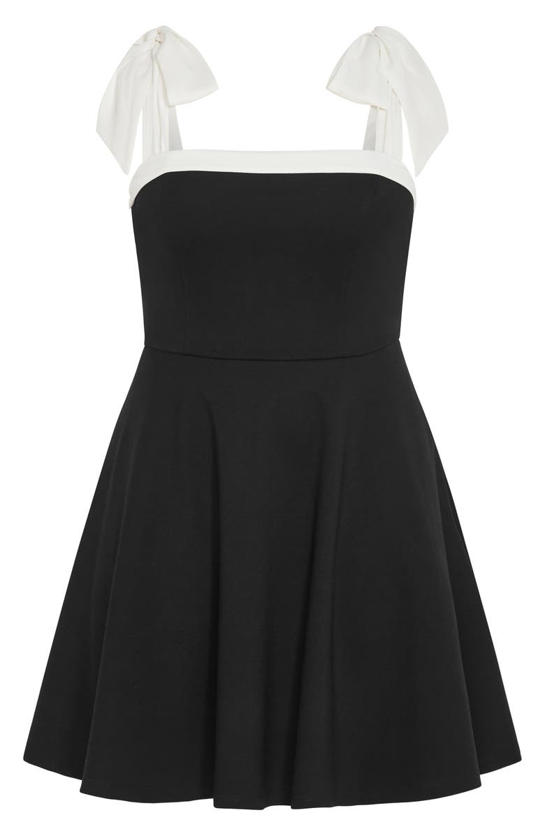 City Chic Nyla Tie Strap Fit & Flare Dress, Alternate, color, 