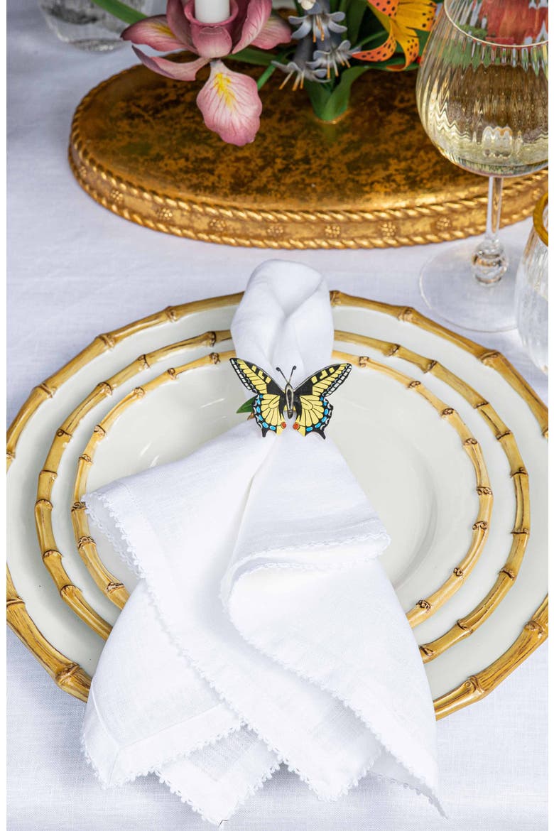 Set of 4 Berry Scallop Linen Napkins, Alternate, color, WHITE