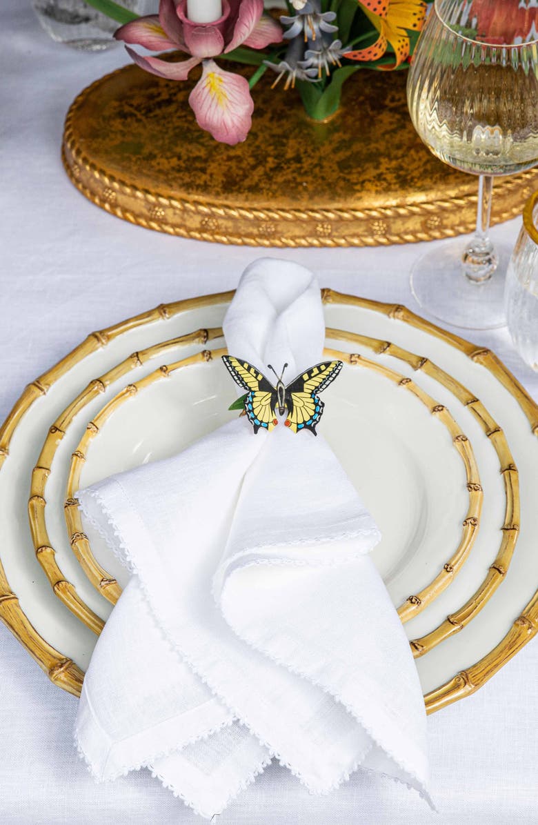 Juliska Set of 4 Berry Scallop Linen Napkins, Alternate, color, White