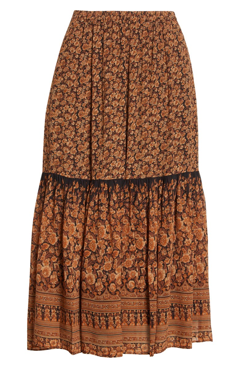 KOBI HALPERIN Charlie Print Ruffle Midi Skirt, Alternate, color,