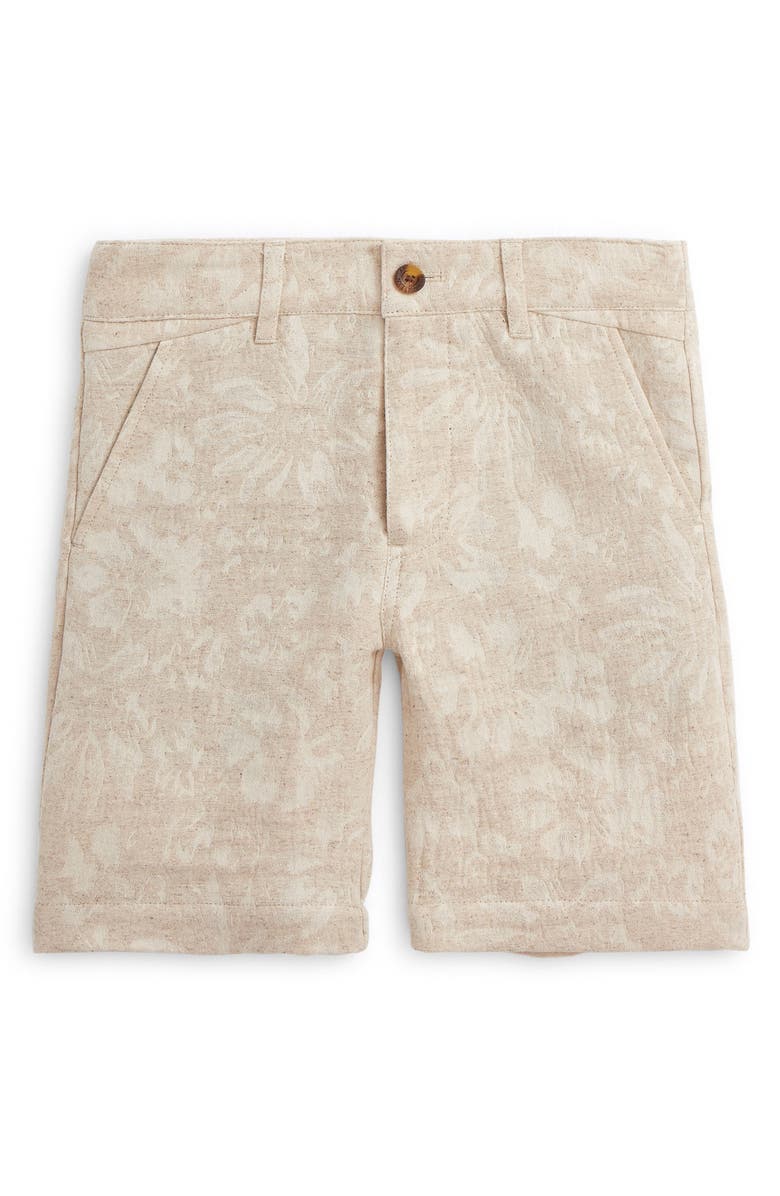 Appaman Kids' Linen Blend Shorts, Main, color, Ivory Garden