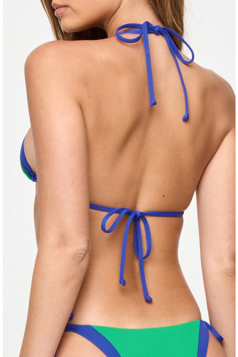 Daria Rib & Jersey Triangle Bikini Top, Alternate, color, CLOVER/ NEBULA