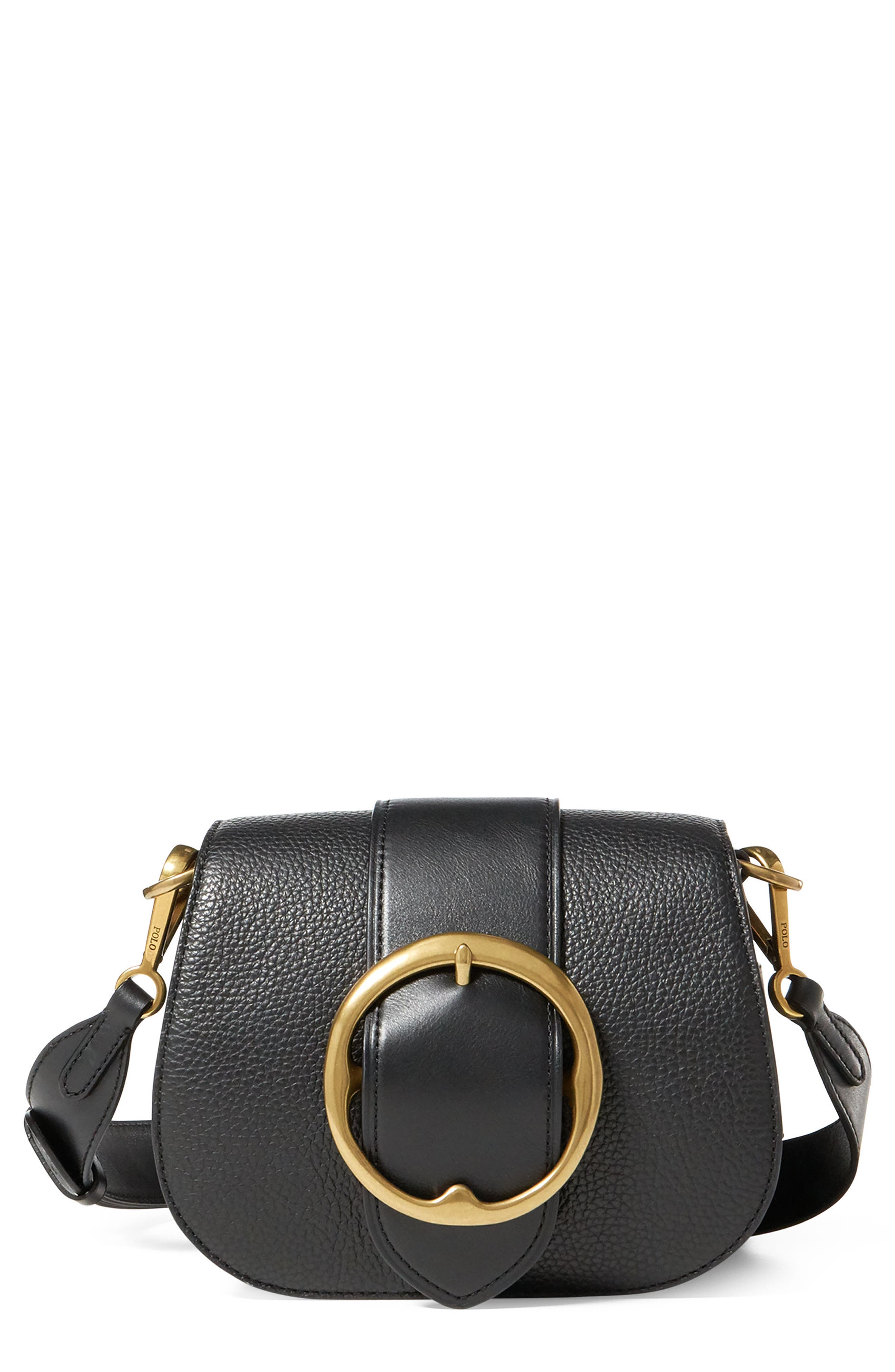 Polo Ralph Lauren Lennox Leather Saddle Bag, Main, color, 