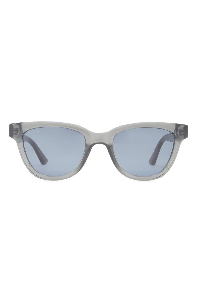 Gucci 51mm Square Sunglasses, Main, color, Grey Grey Blue