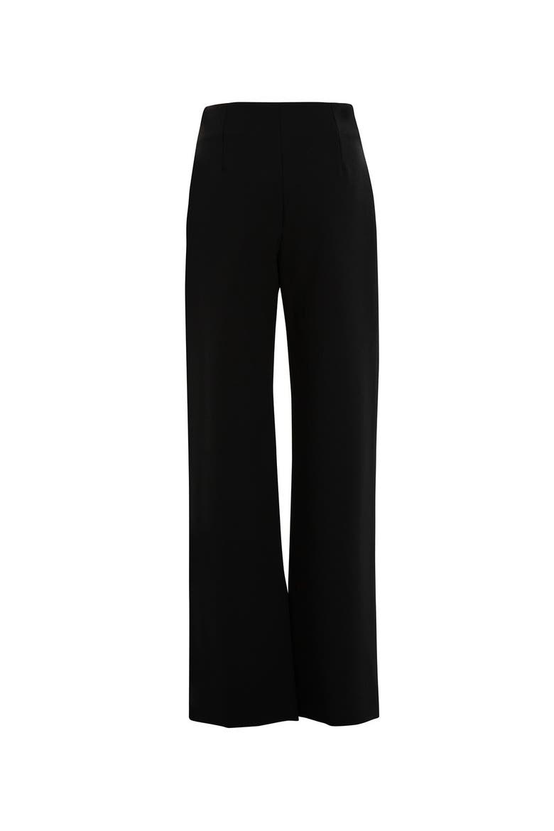 High-Waist Pleated Wide-Leg Palazzo Pants, Alternate, color, Black
