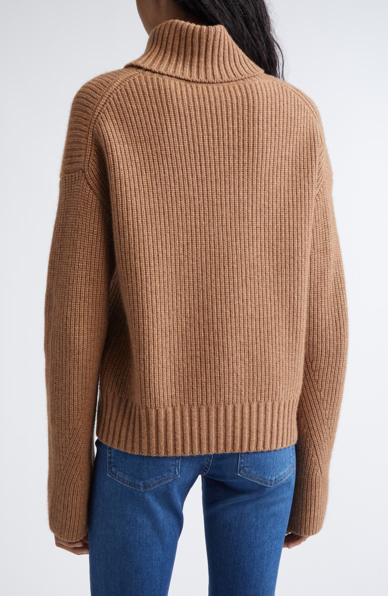 Veronica Beard Matilda Virgin Wool & Cashmere Turtleneck Sweater, Alternate, color, Dark Acorn Melange