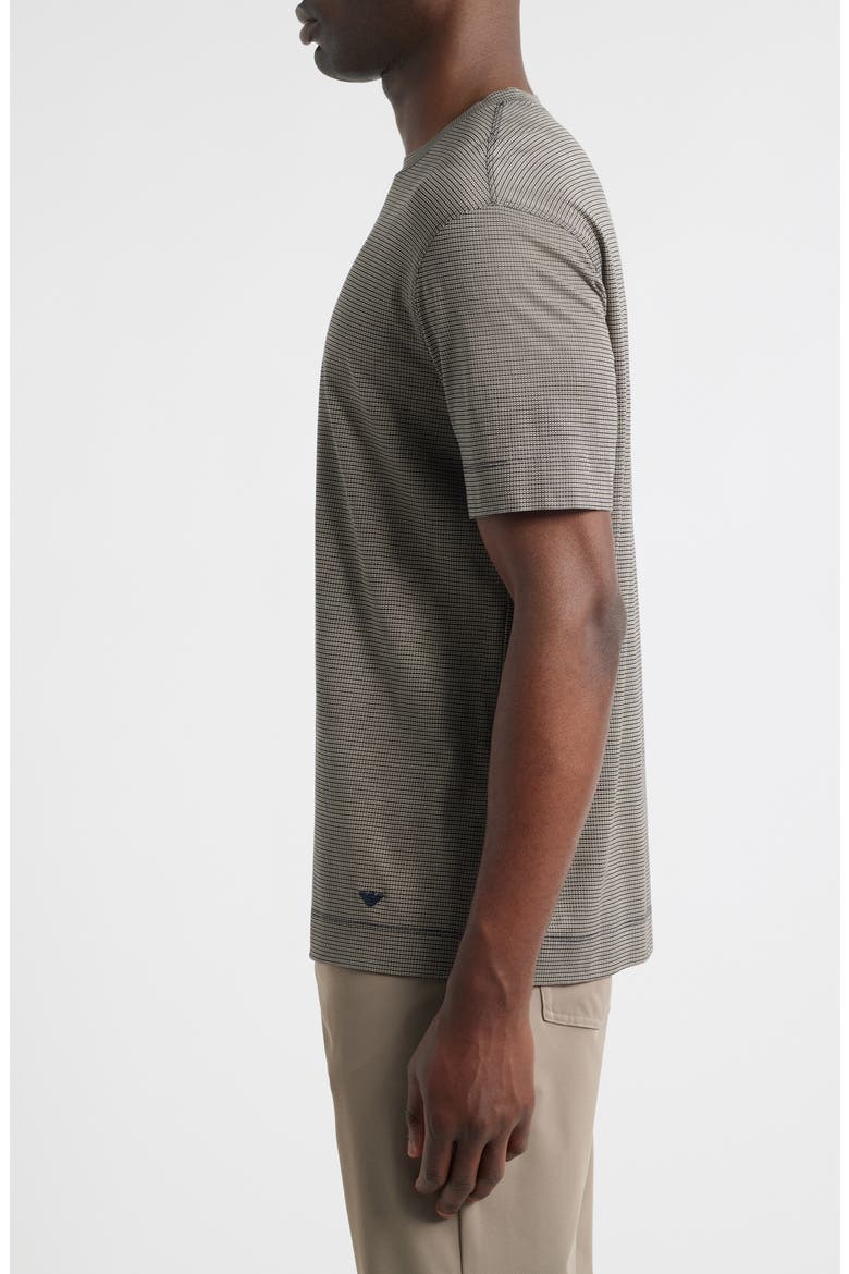 Micropattern Lyocell & Cotton T-Shirt, Alternate, color, SOLID BLACK