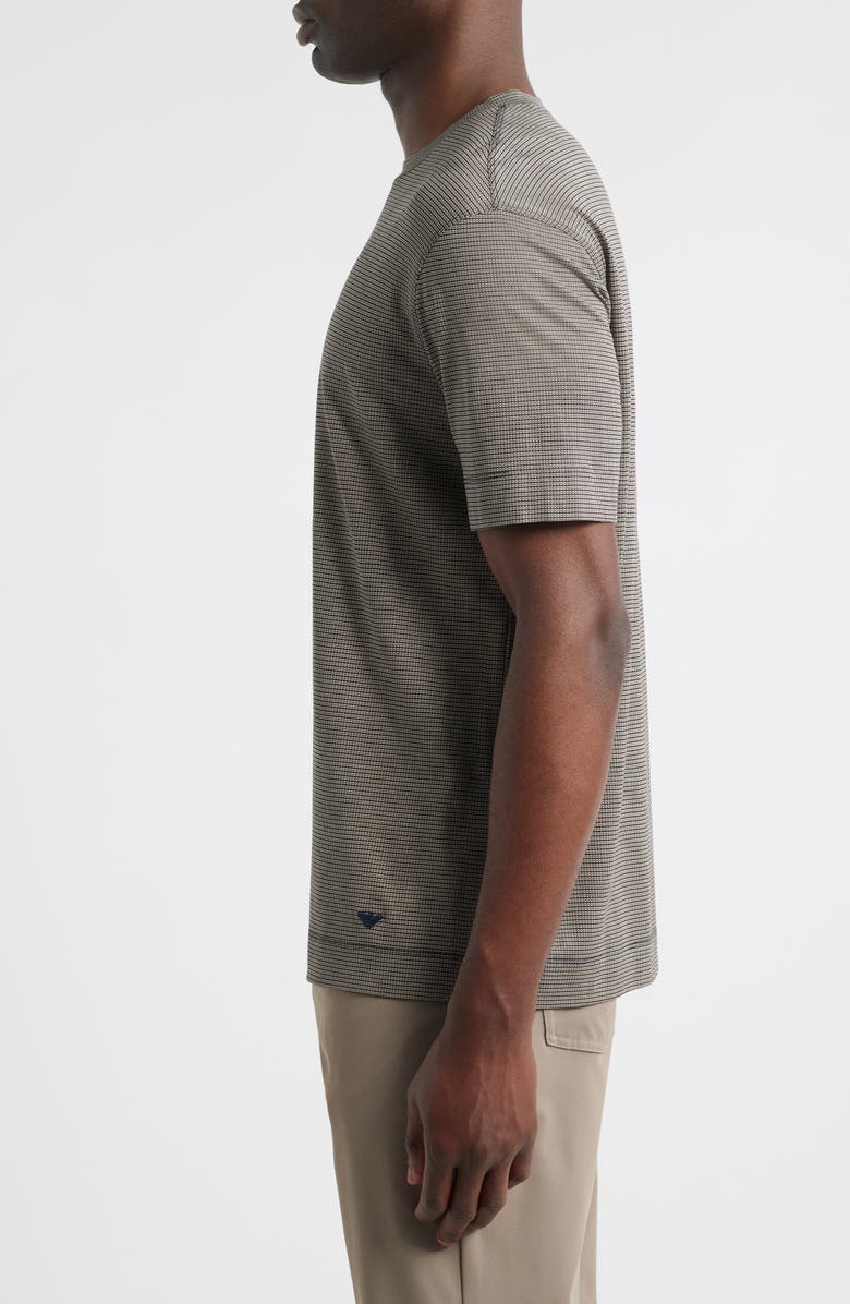 Emporio Armani Micropattern Lyocell & Cotton T-Shirt, Alternate, color, Solid Black