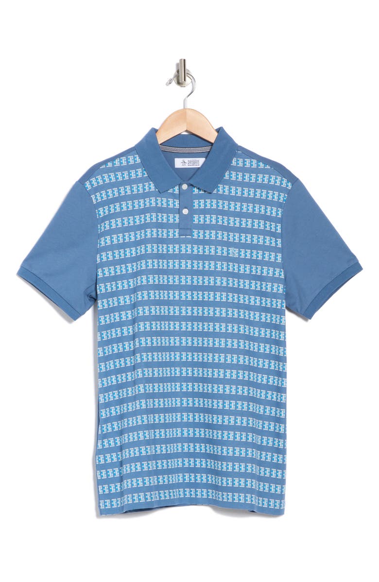 Original Penguin Blocked Jacquard Polo, Alternate, color, Copen Blue