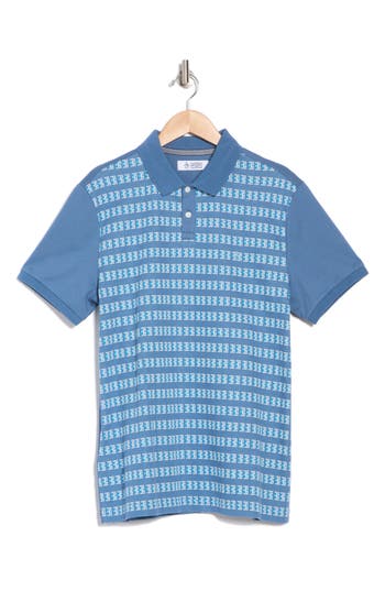 Original Penguin Blocked Jacquard Polo In Copen Blue