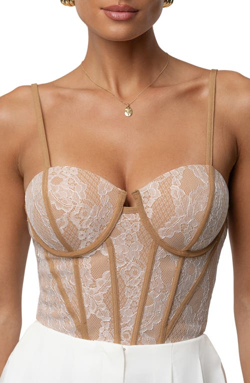 Jluxlabel Desire Lace Underwire Corset Top In Brown