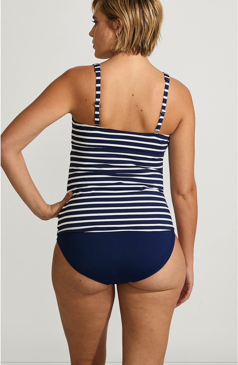 Lands' End Plus Size DDD-Cup V-Neck Wrap Underwire Tankini Swimsuit Top, Alternate, color, 