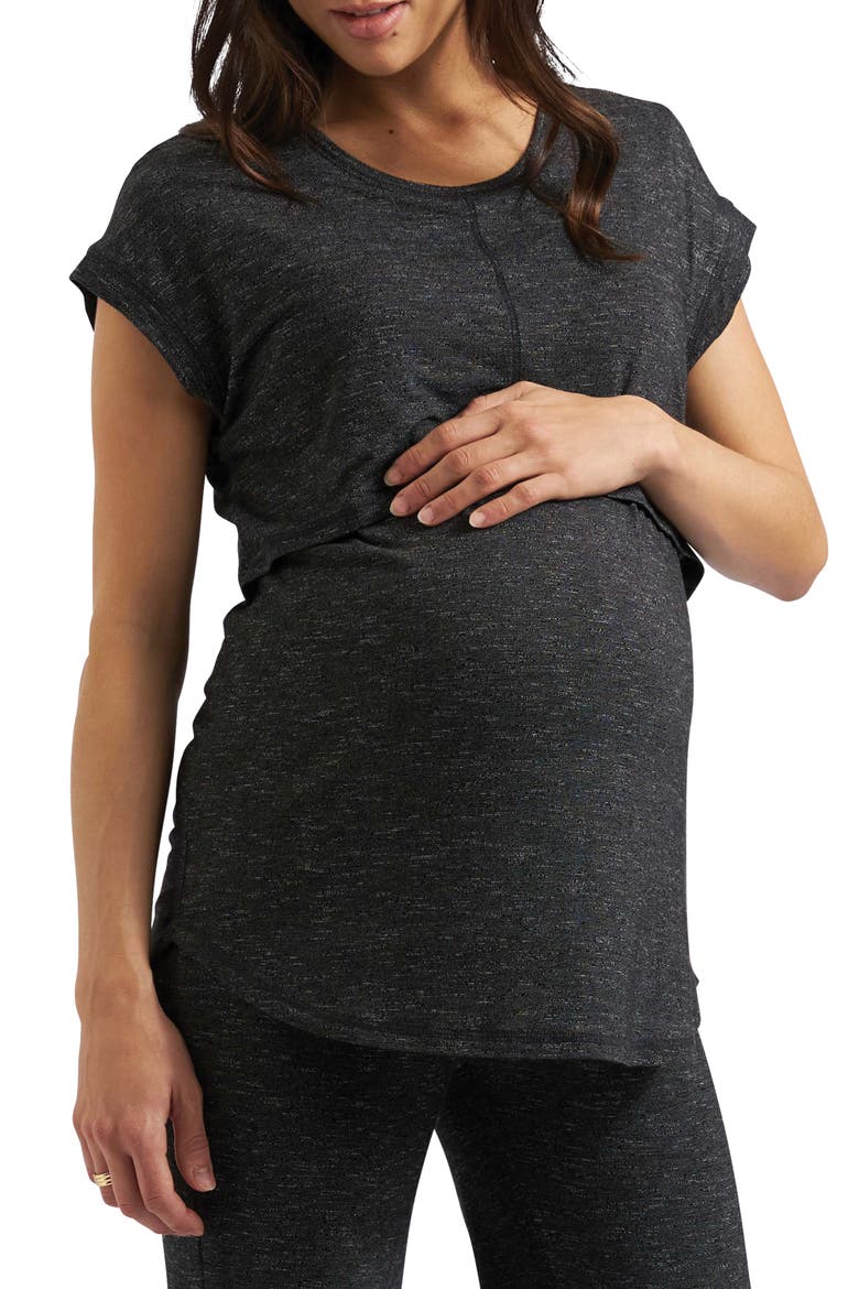 Dreamy Nursing Tee, Main, color, GRANITE