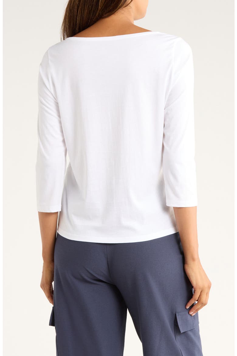 Bateau Neck Jersey Top, Alternate, color, WHITE