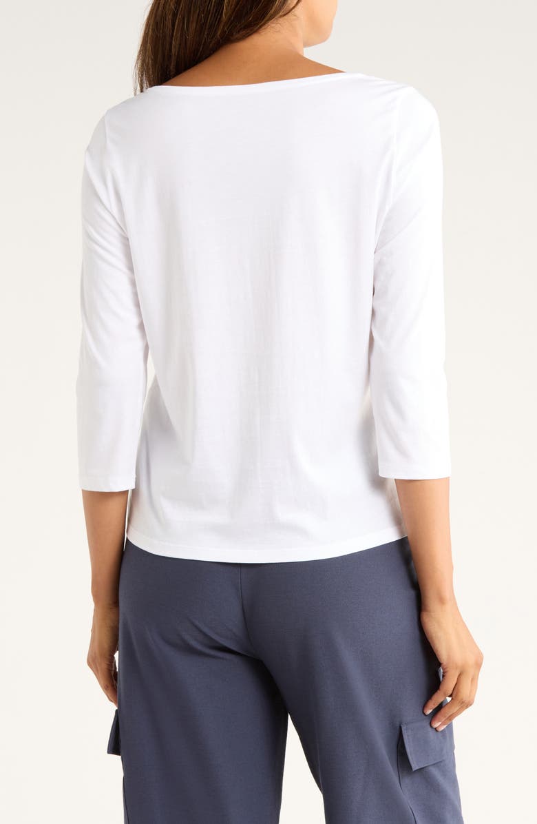 Eileen Fisher Bateau Neck Jersey Top, Alternate, color, White