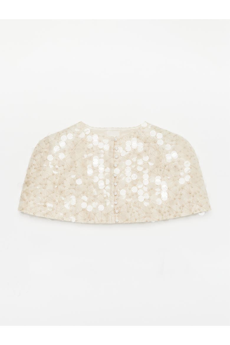 Embelished Mini Cape, Alternate, color, Starlight White